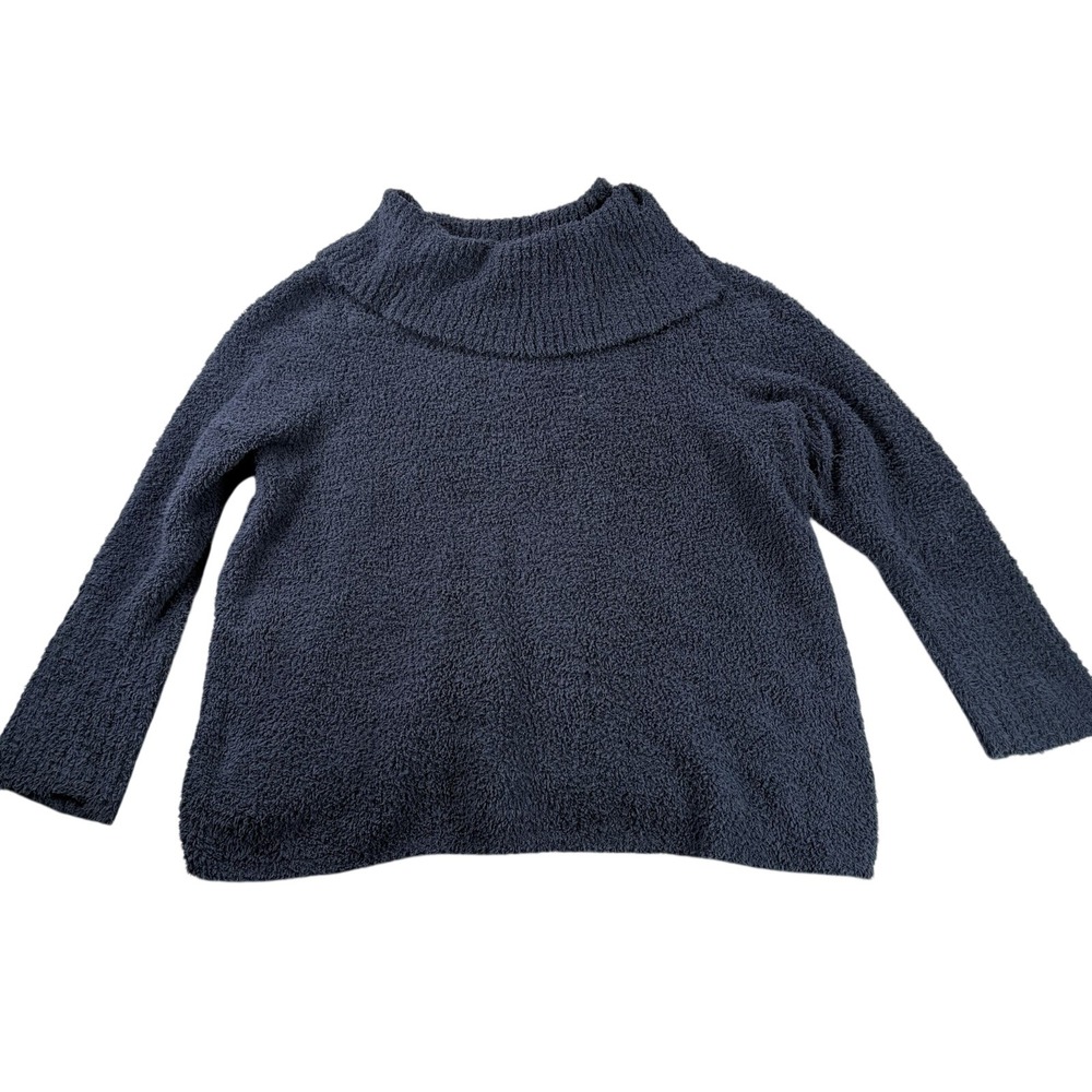 J Jill Pure‎ Jill Sweater Womens 3X Blue Soft & Cozy High Neck Fuzzy Warm Winter